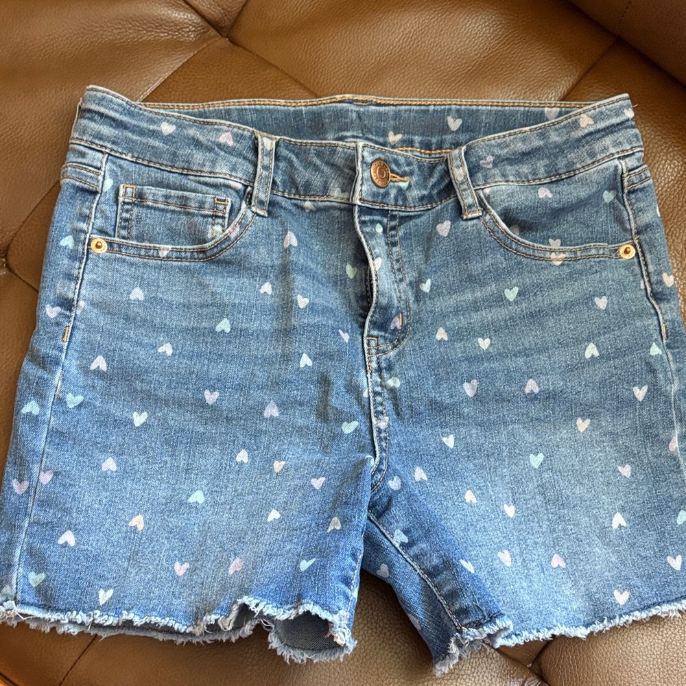 Old Navy Blue Jean Shorts with Heart Pattern